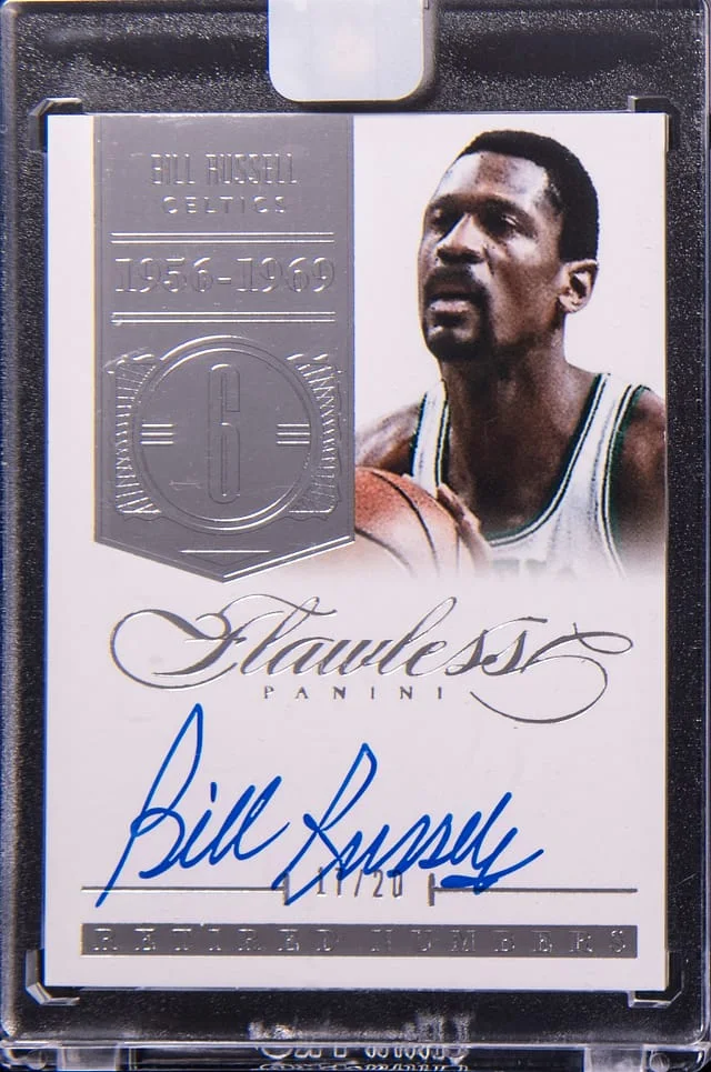 2013-14 Panini Flawless Bill Russell Retired Numbers #RN-BP card image