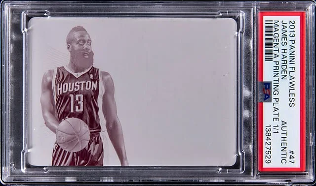 2013-14 Panini Flawless James Harden Magenta Printing Plate #47 card image