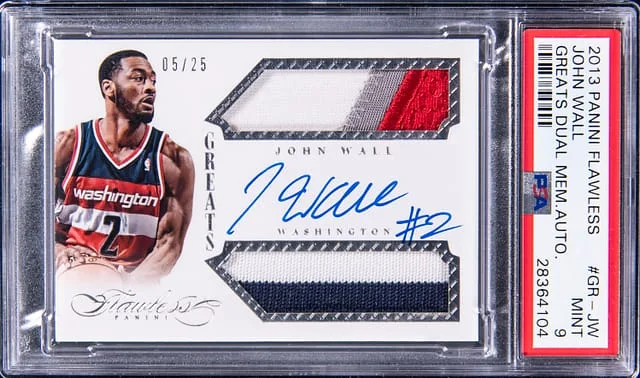 2013-14 Panini Flawless John Wall Greats Dual Memorabilia Autograph #GR-JW card image