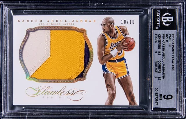 2013-14 Panini Flawless Kareem Abdul-Jabbar Patches Gold #45 card image