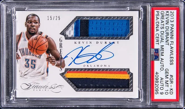2013-14 Panini Flawless Kevin Durant Greats Dual Memorabilia Autograph #GR-KD card image