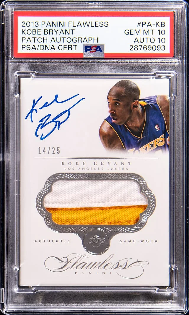2013-14 Panini Flawless Kobe Bryant Patch Autograph Emerald #PA-KB card image