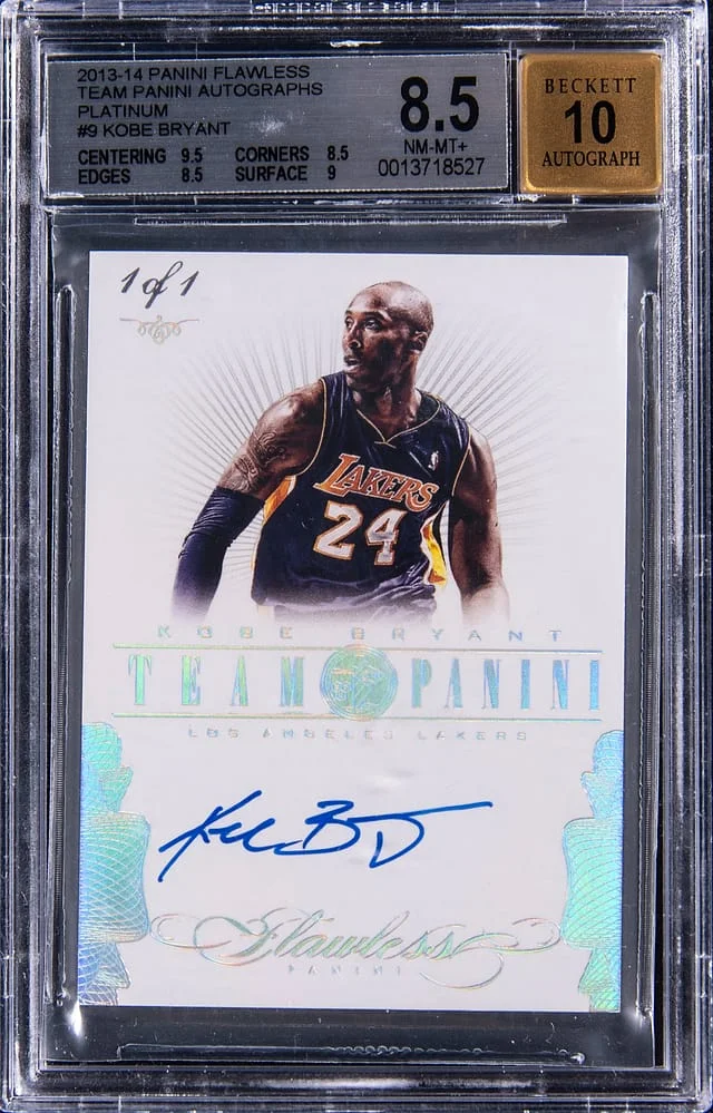 2013-14 Panini Flawless Kobe Bryant Team Panini Autographs Platinum #TM-KB4 card image