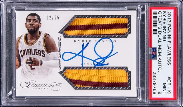 2013-14 Panini Flawless Kyrie Irving Greats Dual Memorabilia Autograph #GR-KI card image