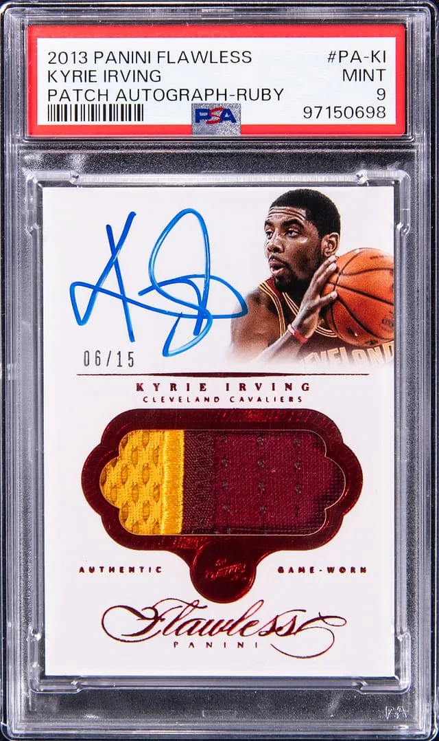 2013-14 Panini Flawless Kyrie Irving Patch Autographs Ruby #PA-KI card image