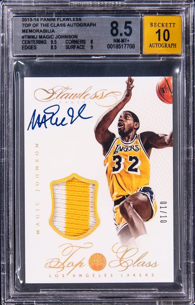 2013-14 Panini Flawless Magic Johnson Top of the Class Autograph Memorabilia #TM-MJ card image