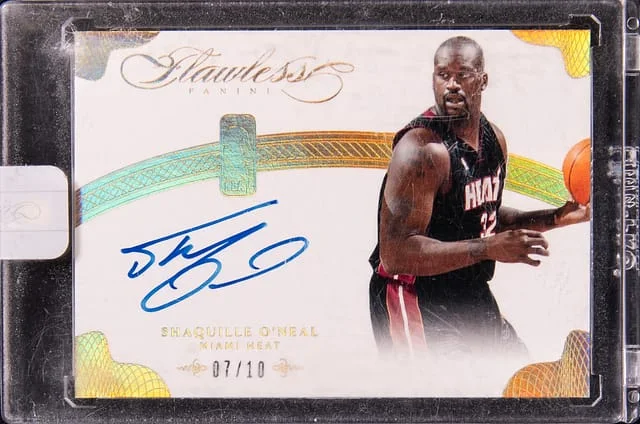 2013-14 Panini Flawless Shaquille O'Neal NBA Signatures Gold #NB-SO card image