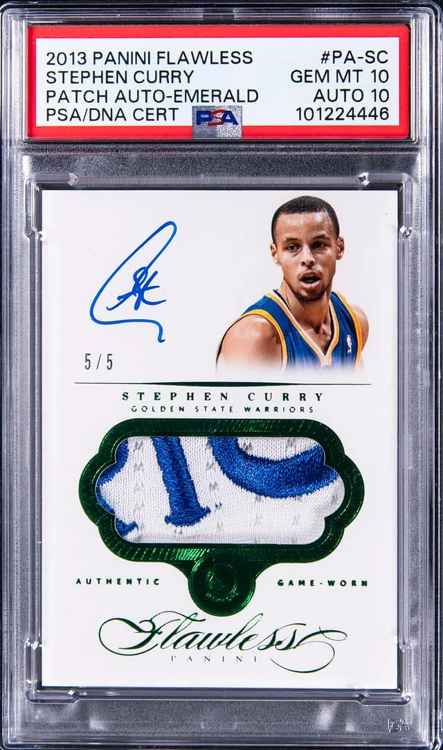 2013-14 Panini Flawless Stephen Curry Patch Autographs Gold #PA-SC card image