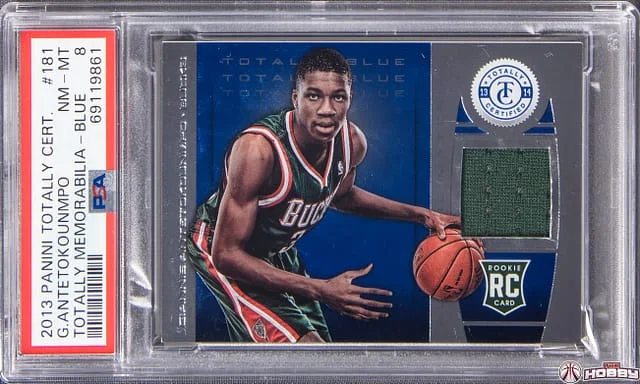 2013-14 Panini Giannis Antetokounmpo Totally Certified Memorabilia Blue #181 card image