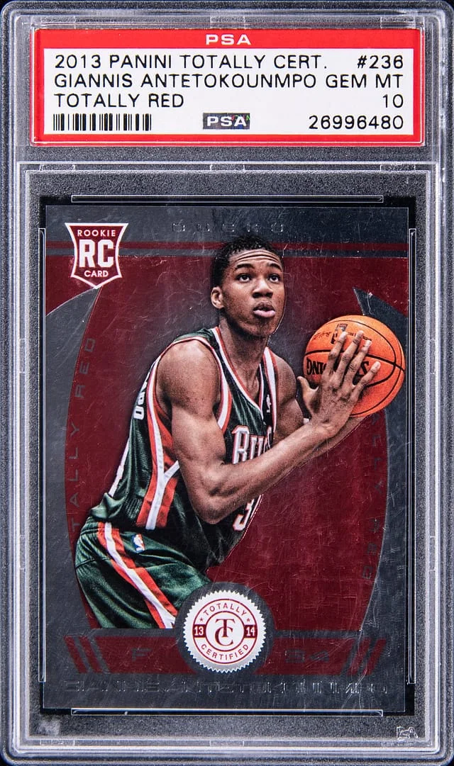 2013-14 Panini Giannis Antetokounmpo Totally Certified Totally Red #236 card image