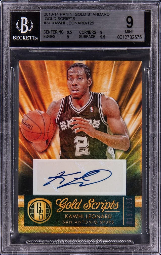 2013-14 Panini Gold Standard Kawhi Leonard Gold Scripts #34 card image
