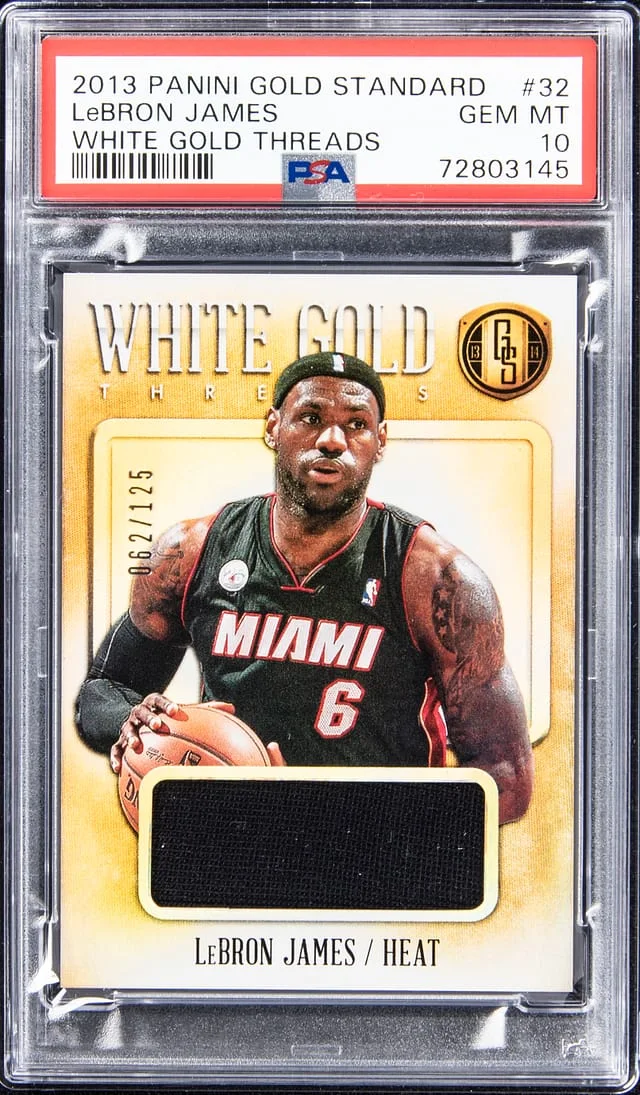2013-14 Panini Gold Standard LeBron James White Gold Threads #32 card image