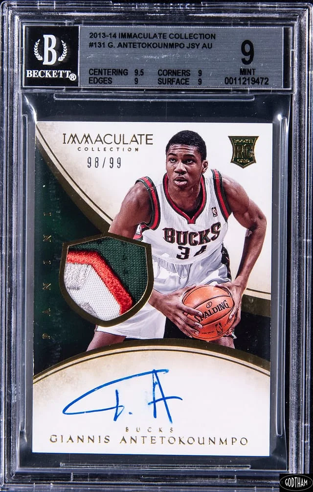 2013-14 Panini Immaculate Collection Giannis Antetokounmpo Patch Autographs (RPA) Jersey Number #131 card image