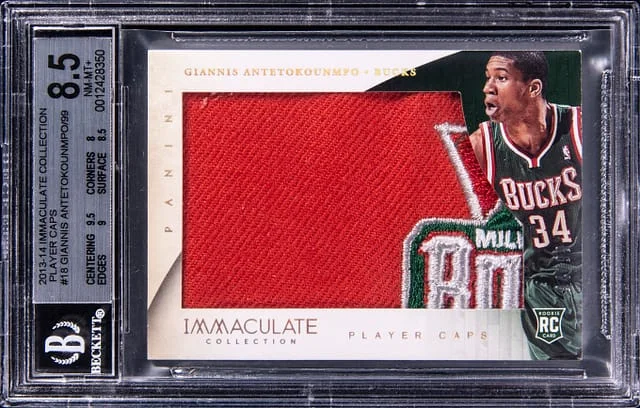 2013-14 Panini Immaculate Collection Giannis Antetokounmpo Player Caps #18 card image