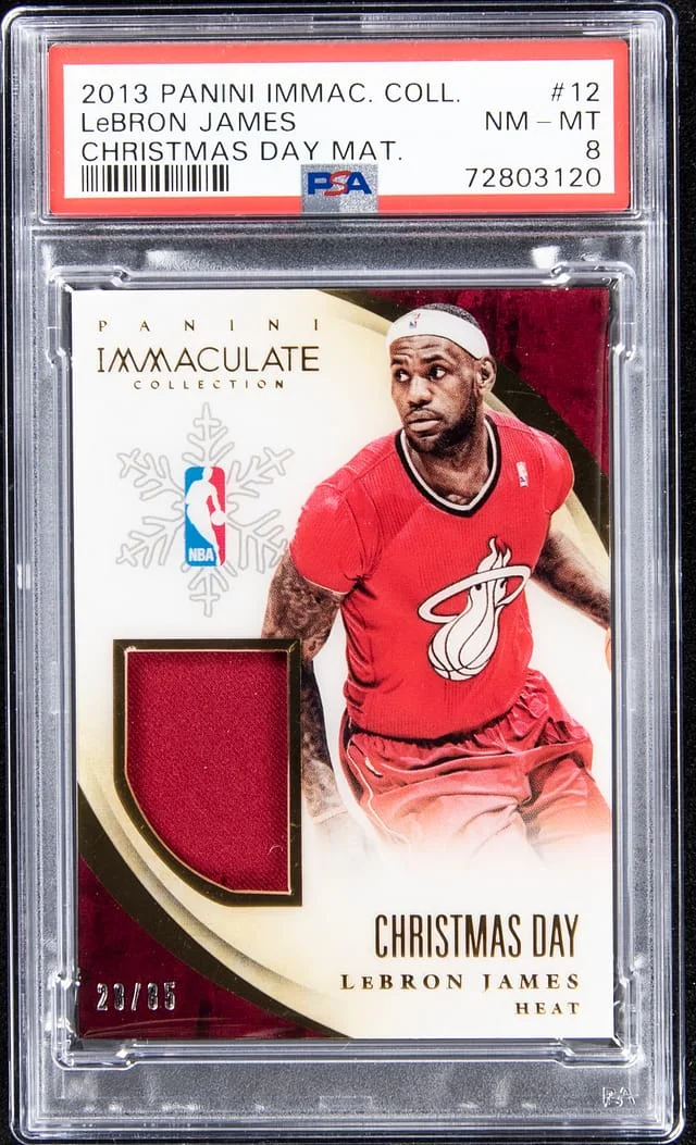 2013-14 Panini Immaculate Collection LeBron James Christmas Day Materials #12 card image