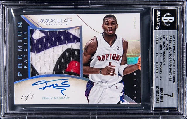2013-14 Panini Immaculate Collection Tracy McGrady Premium Autograph Patches Platinum #31 card image