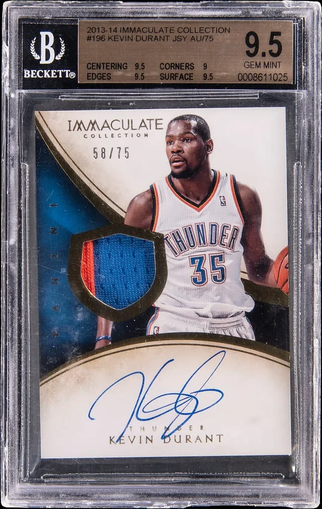 2013-14 Panini Immaculate Kevin Durant Patch Autographs #196 card image