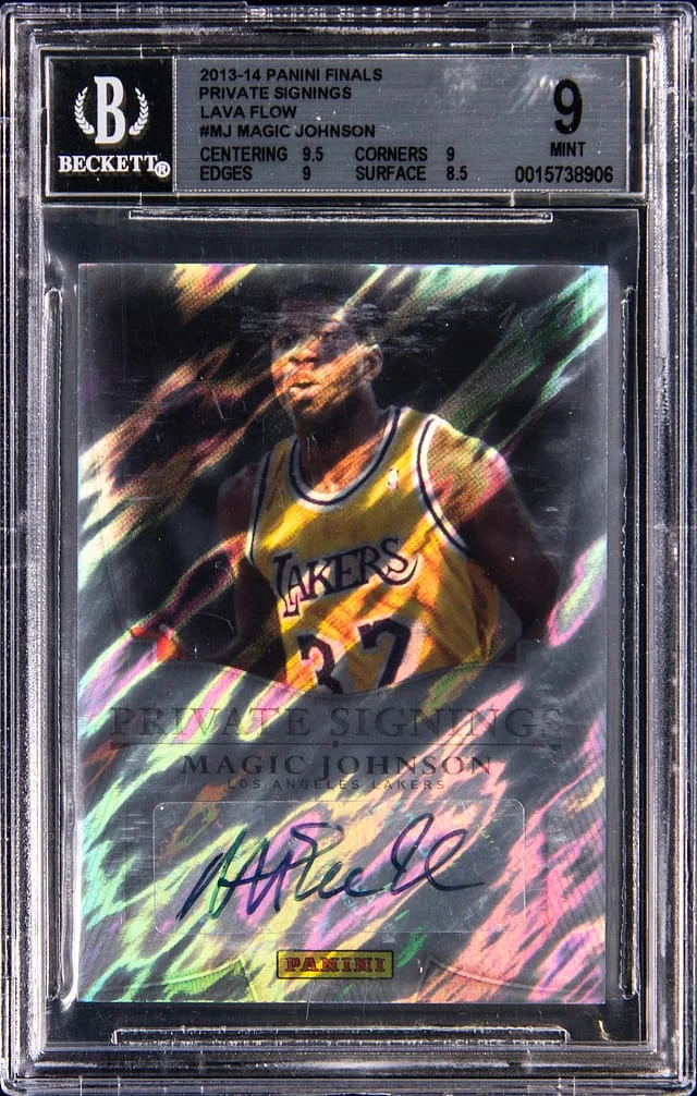 2013-14 Panini Magic Johnson Finals Private Signings Lava Flow #MJ card image