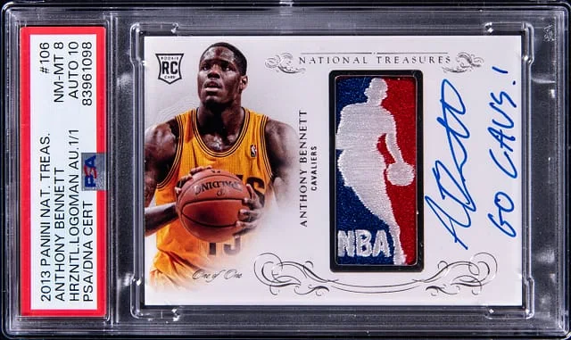 2013-14 Panini National Treasures Anthony Bennett Horizontal Logoman Autograph #106 card image