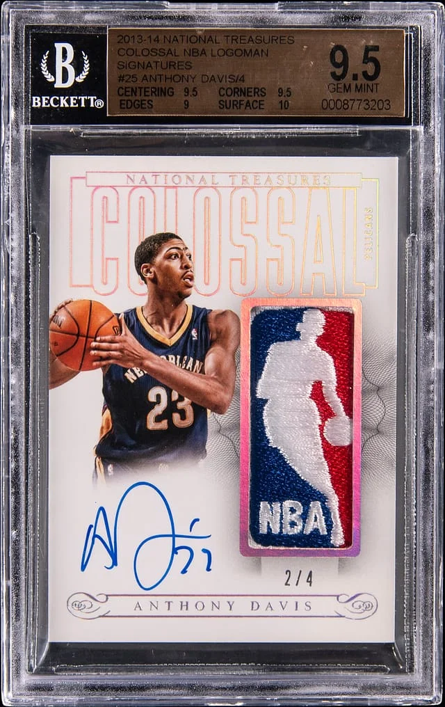 2013-14 Panini National Treasures Anthony Davis Colossal NBA Logoman Signatures #CL-AD card image