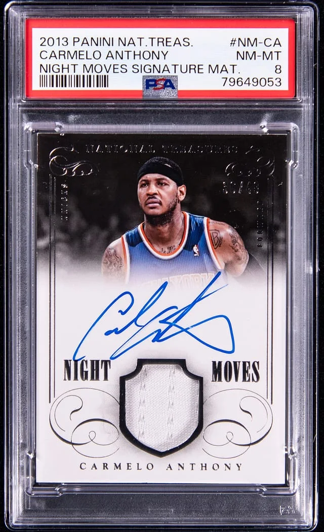 2013-14 Panini National Treasures Carmelo Anthony Night Moves Signature Material #NM-CA card image
