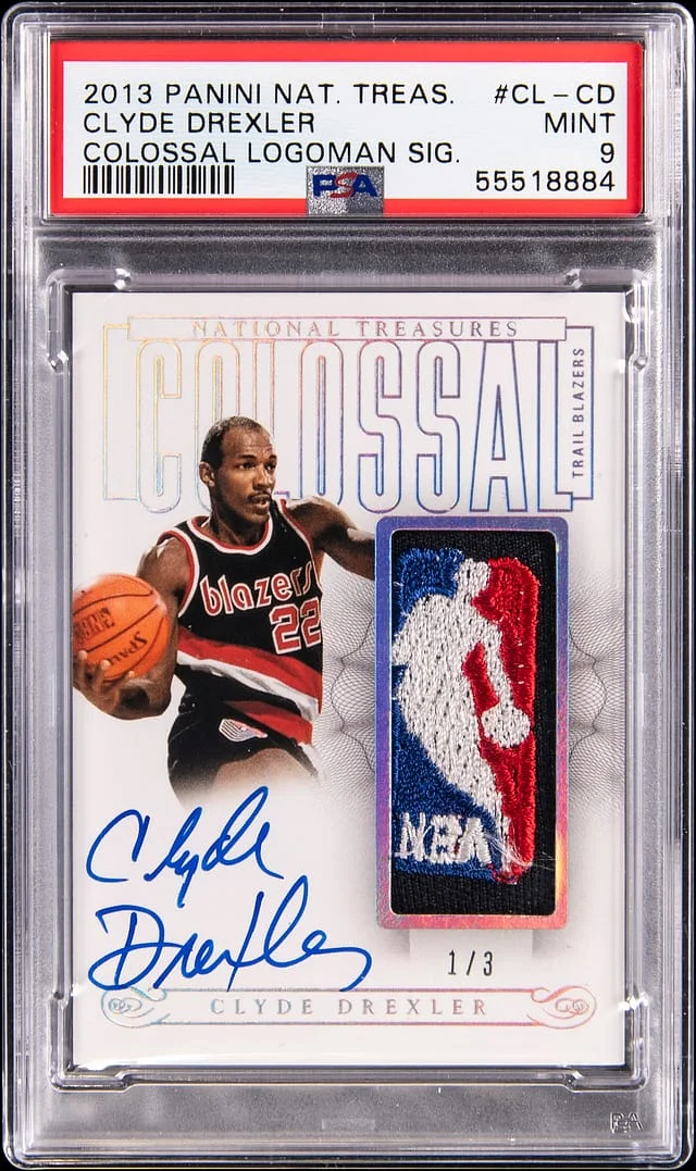 2013-14 Panini National Treasures Clyde Drexler Colossal Logoman Signatures #CL-CD card image