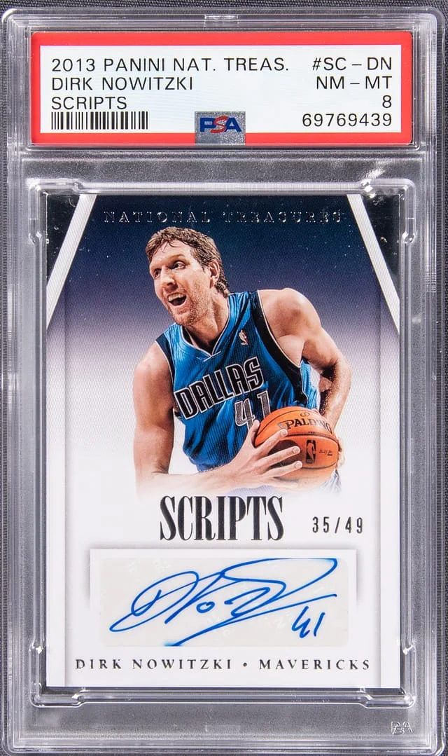 2013-14 Panini National Treasures Dirk Nowitzki Scripts #SC-DN card image