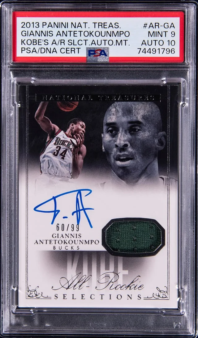 2013-14 Panini National Treasures Giannis Antetokounmpo Kobe's All- Selections Autograph #AR-GA card image