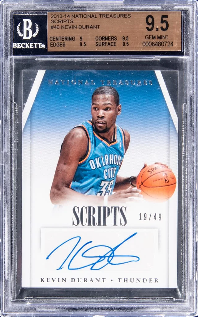 2013-14 Panini National Treasures Kevin Durant Singed Scripts #SC-KD card image