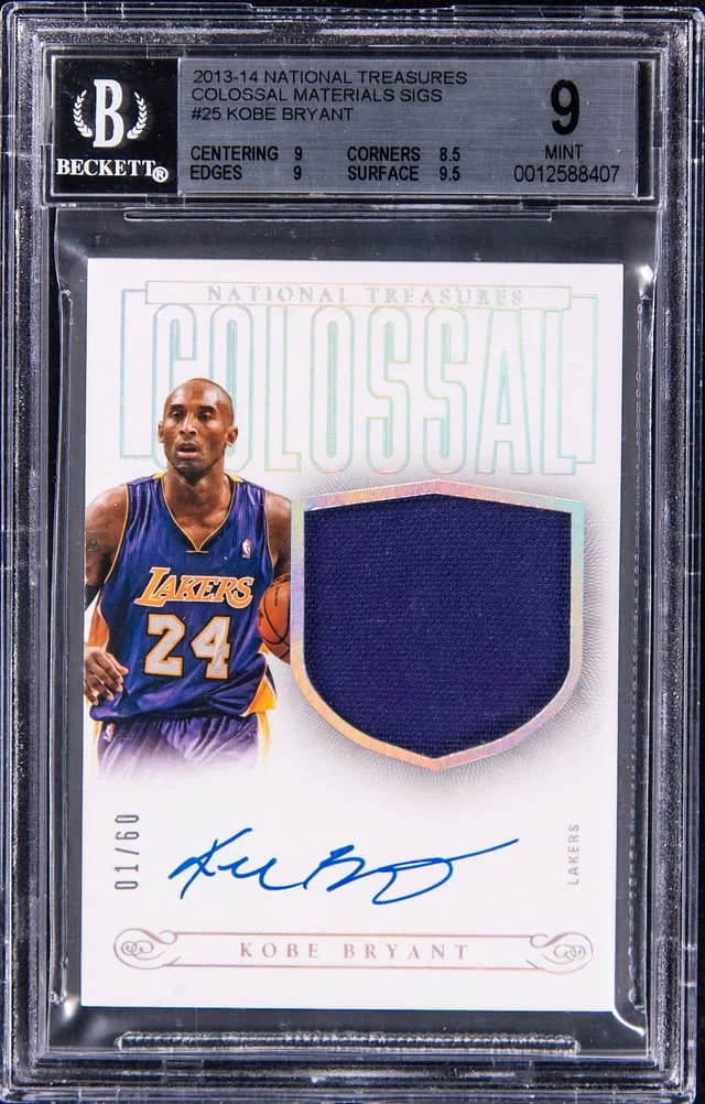 2013-14 Panini National Treasures Kobe Bryant Colossal Materials Signatures #CJ-KB card image