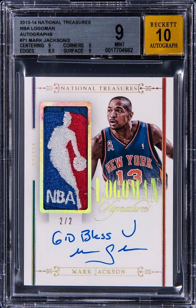 2013-14 Panini National Treasures Mark Jackson NBA Logoman Autographs #LS-MJ card image