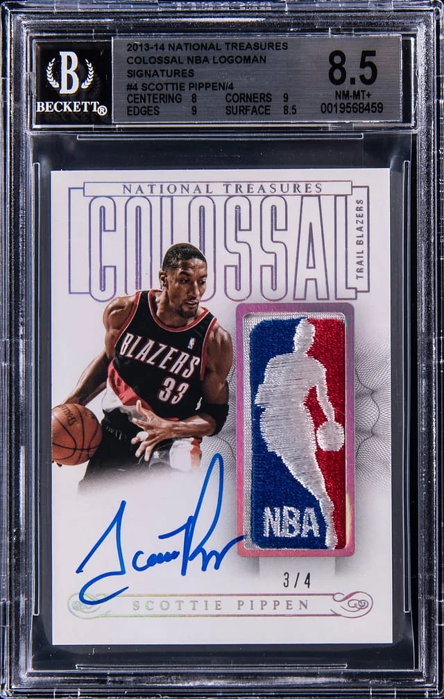 2013-14 Panini National Treasures Scottie Pippen Colossal NBA Logoman Signatures #CL-SP card image