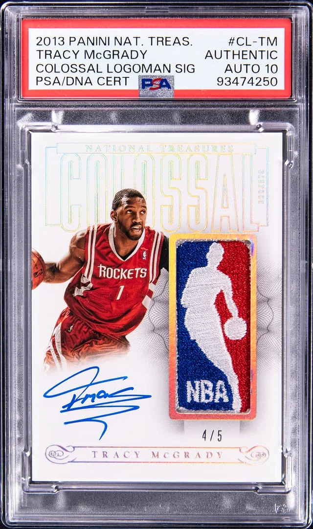 2013-14 Panini National Treasures Tracy McGrady Colossal Logoman Signatures #CL-TM card image