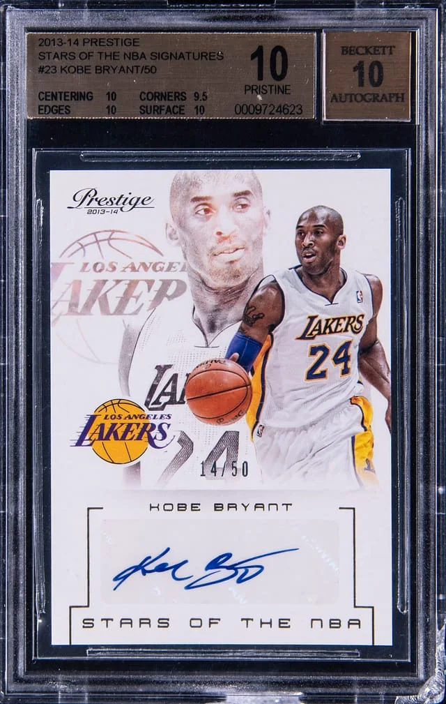 2013-14 Panini Prestige Kobe Bryant Stars of the NBA Signatures #23 card image