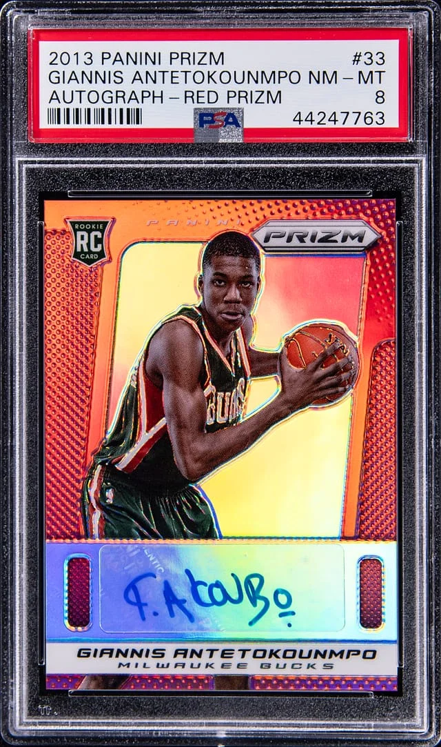 2013-14 Panini Prizm Giannis Antetokounmpo Autograph #33 card image