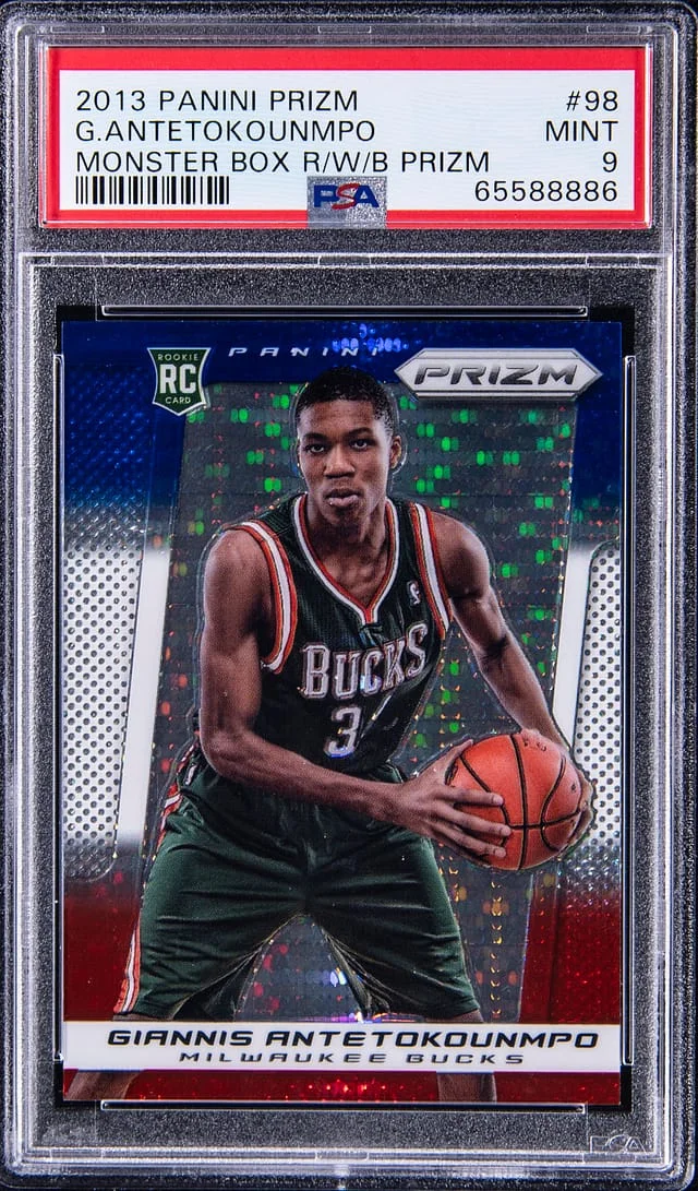 2013-14 Panini Prizm Giannis Antetokounmpo Monster Box Red,White,Blue Prizm #98 card image