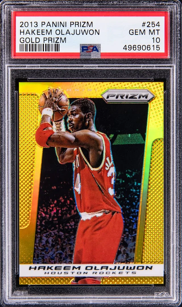 2013-14 Panini Prizm Hakeem Olajuwon Gold Prizm #254 card image