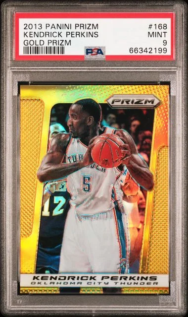 2013-14 Panini Prizm Kendrick Perkins Gold Prizm #168 card image