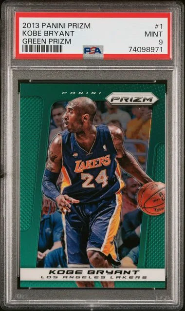 2013-14 Panini Prizm Kobe Bryant Green Prizm #1 card image