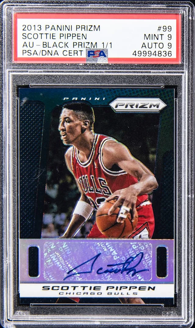 2013-14 Panini Prizm Scottie Pippen Autographs Black Prizm #99 card image