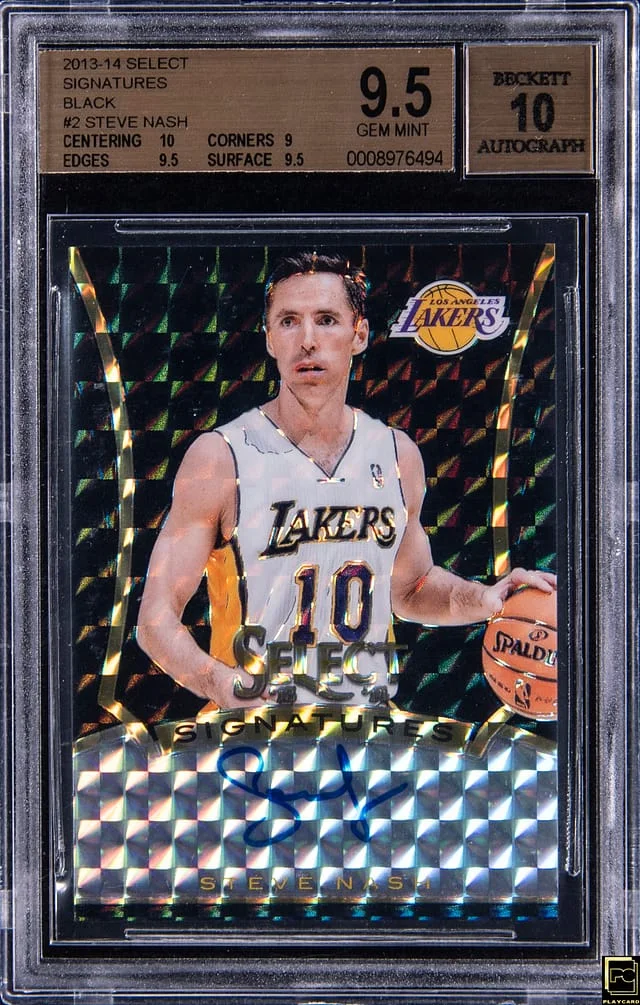 2013-14 Panini Prizm Steve Nash Signatures Black #2 card image