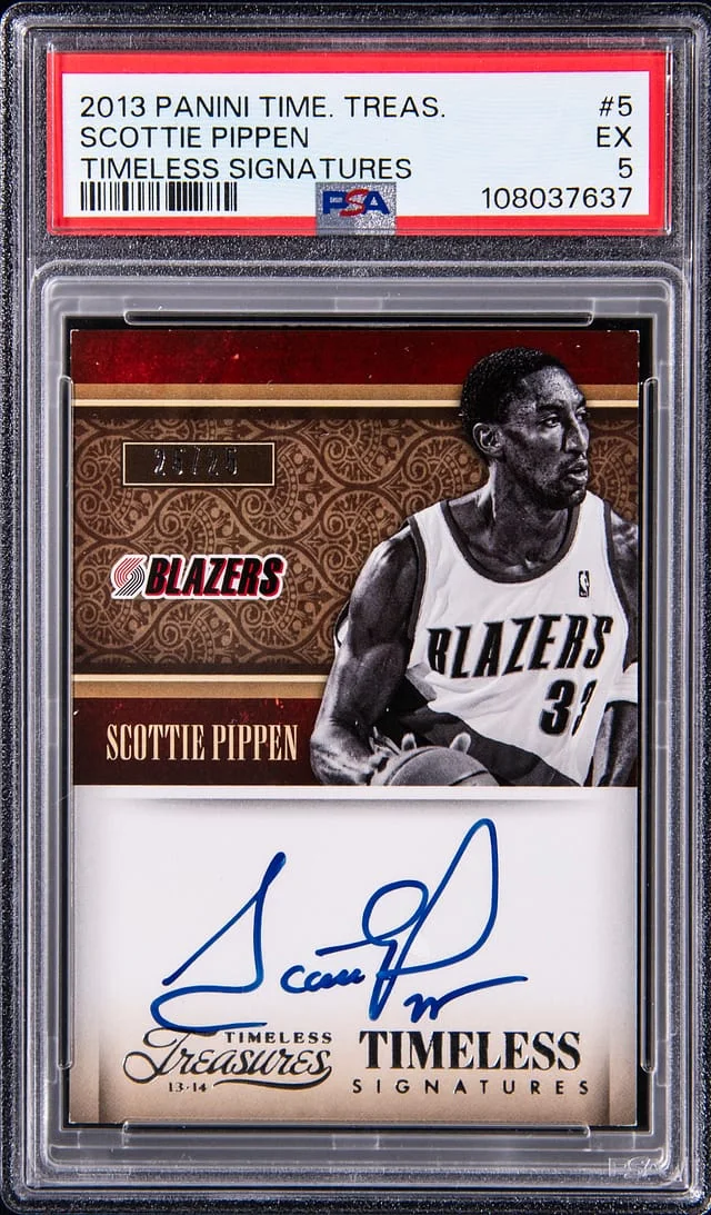 2013-14 Panini Scottie Pippen Timeless Treasures Timeless Signatures #5 card image