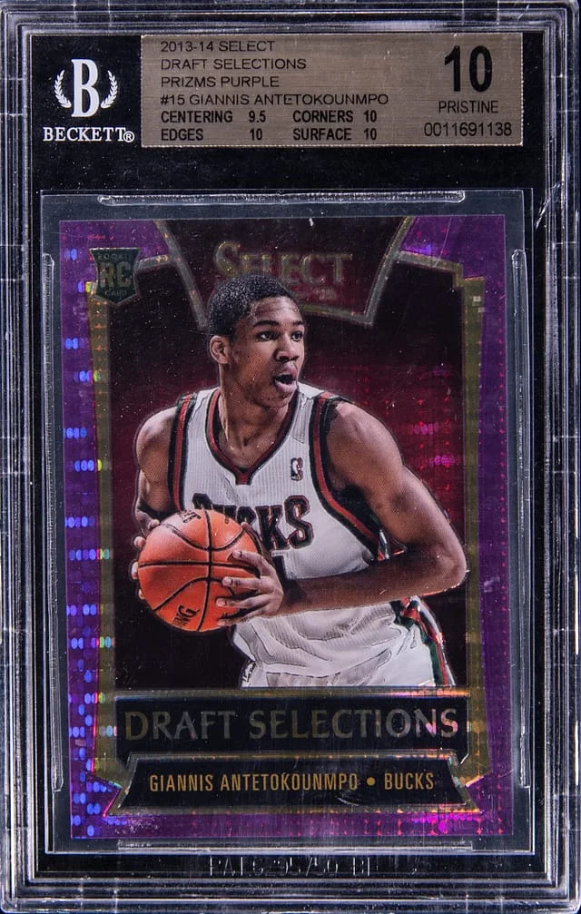 2013-14 Panini Select Giannis Antetokounmpo Draft Selections Gold Prizm #15 card image