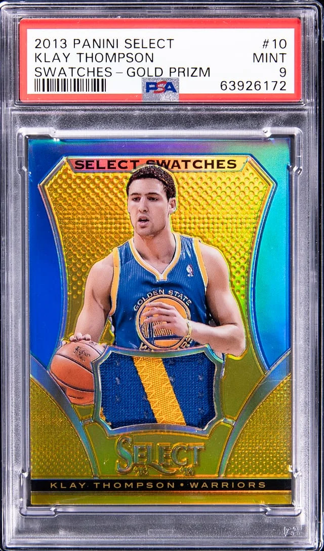 2013-14 Panini Select Klay Thompson Swatches Black Prizm #10 card image