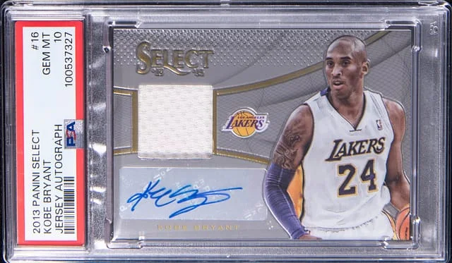 2013-14 Panini Select Kobe Bryant Jersey Autographs Blue #16 card image