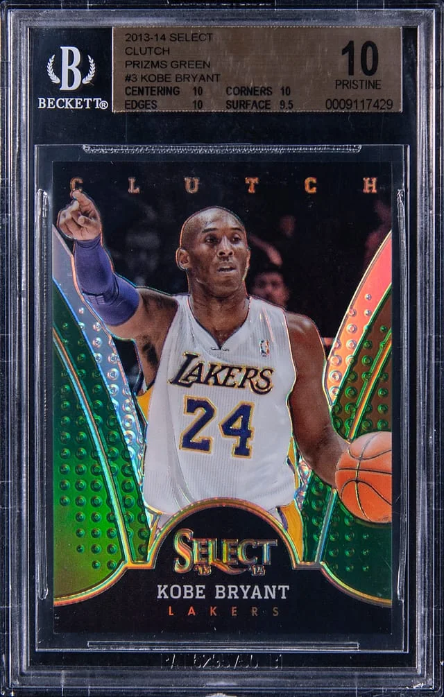 2013-14 Panini Select Kobe Bryant Clutch Green Prizm #3 card image
