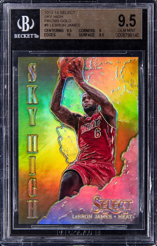 2013-14 Panini Select LeBron James Sky High Prizm Gold #8 card image