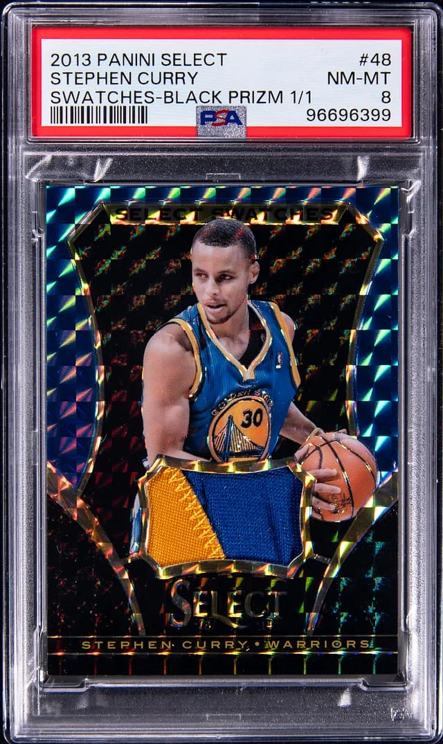 2013-14 Panini Select Stephen Curry Swatches Black Prizm #48 card image