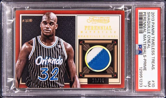 2013-14 Panini Shaquille O'Neal Timeless Treasures Perennial Materials Prime #10 card image