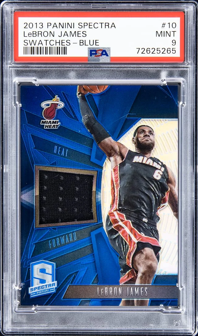 2013-14 Panini Spectra LeBron James Swatches Blue #10 card image